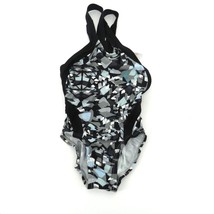 Nike Shattered Glass Black Silver Girls 1 Piece Swimsuit Size 5 (20 ) NW... - $14.85