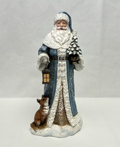 Roman Joseph's Studio figure Santa Claus 10" sculpture blue coat lantern... - $68.00