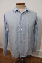 Theory M Blue Linen Cotton Long Sleeve Button-Front Rammy Rotuma Shirt - £20.54 GBP