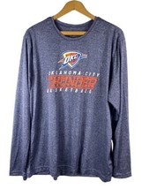 OKC Thunder Size Large Shirt Mens Long Sleeve Dri Fit Fanatics Blue Basketball - $32.54