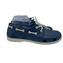 Crocs Classic Boat Shoes Comfort Blue White Water Rubber Summer Mens 7 - £35.02 GBP