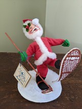 Vintage Annalee Mobilitee 1995 Walking Santa on Snow Shoes Original Tags 8.5"H - $22.44