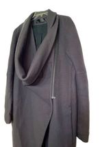 Long Haider Ackermann Cowl Neck Wool Dark Gray Coat Sz 42 Made in Belgium Women image 6