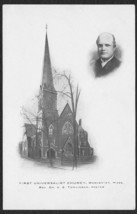 Worcester, MA Pre-1907 Und/B B&amp;W Postcard - Rev. V.E. Tomlinson &amp; Church - £9.61 GBP