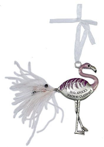 Gnz Inspirational Flamingo Zinc Ornament Collection -Hola Amigo - $14.85