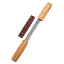 Dk2S Draw Knife With Leather Sheath Woodworking Tool 4.3" Drawknife Wood Carving - £34.75 GBP