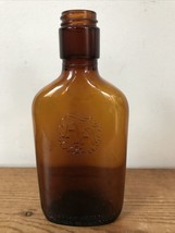 Vintage 1956 AA Ancient Age Whiskey Half Pint Amber Brown Glass Empty Bottle 7&quot; - £29.08 GBP