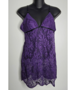 Victorias Secret Women Medium Sheer Purple Floral Lace Babydoll Lingerie... - £15.73 GBP