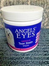 ANGELS EYES Gentle Tear Stain Wipes for Dogs &amp; Cats 100 ct Presoaked exp... - £11.77 GBP