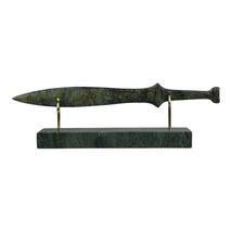 Antique Small Spartan Sword Metal Bronze Oxidate Greek Art Sculpture...-... - $109.35