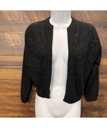 Romanceey Cardigan Sweater Size 36 Angora Lamb Wool Embellisments Japan Vgt - $71.66 CAD