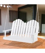 White Solid Wood 2-Seater Hanging Patio Porch Swing - $586.00 CAD