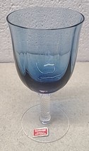 MCM 1970s Vintage Gorham Crystal Accent Deep Blue Wine Water Goblet  Germany 6&quot; - $23.27