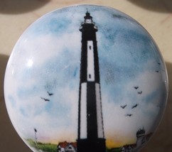 Ceramic knob Light House Lighthouse Cape Henry VA - $4.46