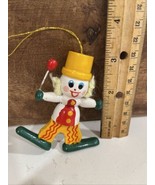 Wood Clown w/Balloon Ornament Vintage - See Photos &amp; Description - 3” (#31) - $8.91