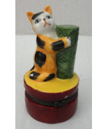 Collectible Trinket Box 3 1/2&quot; Cat Kitten Scratching Post - £11.99 GBP
