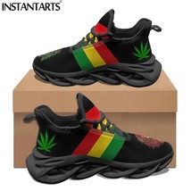 Jamaica Flag Print Female Flat Shoes Comfortable Sneakers for Women Lace Up Foot - £56.65 GBP