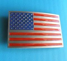 USA AMERICA UNITED STATES FLAG STARS STRIPES OLD GLORY BELT BUCKLE 3.25 ... - $16.94