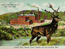 RARE Early 1900&#39;s Schell&#39;s Brewing Co. New Ulm, Minnesota Elk Stag Beer Postcard - £136.10 GBP