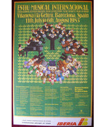 1983 Original Poster Spain Barcelona Music Competition Iberia airlines - $55.67