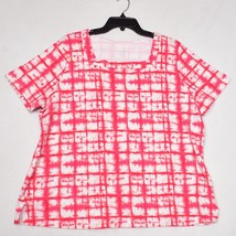 Kim Rogers Woman Knit Top Short Sleeve 100% Cotton Blouse Size 2X - £9.41 GBP