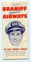 Braniff International Airways Schedules July 1954 On Time Friendly Service - £21.96 GBP