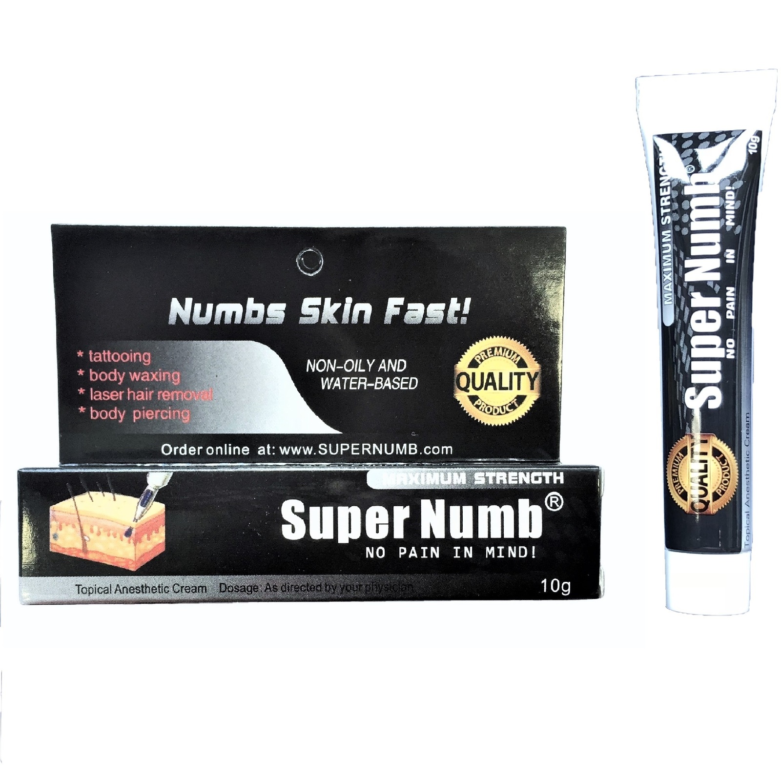 10g TUBE Skin Numbing Cream SUPER NUMB Tattoo Body Piercings Waxing Laser  - $8.99