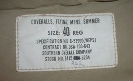 USN US Navy WEP flyer&#39;s summer coveralls 40 R 1960s Southern Overall Co.... - £66.45 GBP