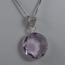 925 Sterling Solid Silver Amethyst Gemstone Handmade Pendant Women Gift PSV-2307 - £22.75 GBP+