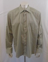 Bellissimo Light Beige Men&#39;s Long Sleeve Button Down Dress Shirt Size 17... - $9.89