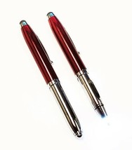 Lot Of 50 Pens Triple Function Light-Up Led Metal Ballpoint Pens W/ Stylus- Red - £55.48 GBP
