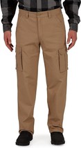 Smiths Workwear Canvas Stretch Cargo Pants Mens 38x34 Khaki Relaxed Fit NEW - $32.54