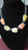 &quot;YELLOW, AMBER COLORED GLASS LINKS -  CHOKER&quot;&quot; - PERFECT FOR SPRING - £7.00 GBP