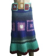 Unique Women Skirt Size L Handmade Granny Square Skirt Cuadros de la abuela - $331.73 CAD