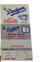 Los Angeles Dodgers vs Atlanta Braves April 29, 1975 Ticket Stub - Baker, Garvey - £7.99 GBP