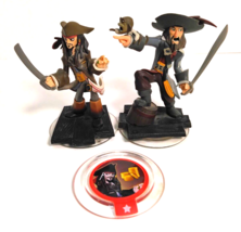 Pirates of the Caribbean (2)Disney Infinity Figures &amp; Jack Sparrow Gold Disc Lot - £15.30 GBP