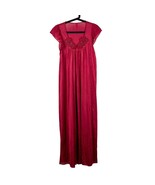 Tom Bezduda Barad VTG Nightgown Womens S Red Floral Embellished Long Satin - £15.66 GBP