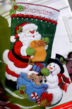 DIY Bucilla Santas List Snowman Christmas Eve Holiday Felt Stocking Kit ... - £29.42 GBP