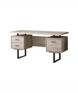 Monarch Specialties 60 in. Taupe Reclaimed Wood &amp; Black Metal Computer Desk - $598.52