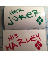 Suicide Squad|His And Hers Set| Her Joker| His Harley| Vinyl|DECAL|Harley Quinn - $5.94