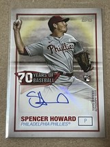 2021 Topps 70 Years Of Baseball Auto #70YASH Spencer Howard RC Rookie Card ⚾ - £2.12 GBP