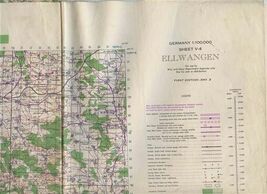 Ellwangen Germany 1943 United States Army Map Sheet 4 First Edition AMS 2 - $47.52