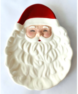 Small Santa Claus Plate Christmas Holiday Decor Ceramic Oak Lane 7.5&quot; x ... - £19.02 GBP