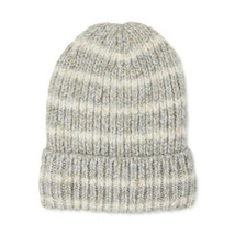 Time And Tru Women&#39;s Striped Knit Beanie Hat Med Gray Heather New - £11.59 GBP