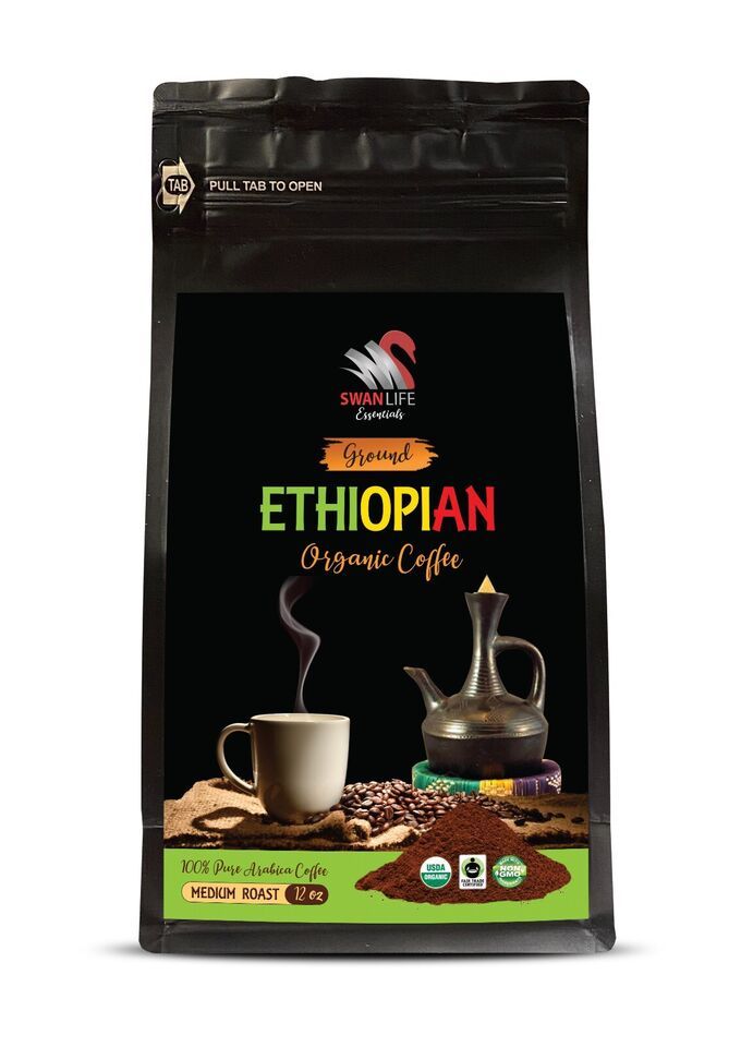 Ethiopian coffee regions - ETHIOPIAN GROUND ORGANIC COFFEE - Coffee 1 Pack - $17.96
