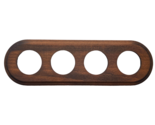 Wooden Quadruple Socket Frame Dark Brown Width 12.7&quot; OLDE WORLDE - $29.01