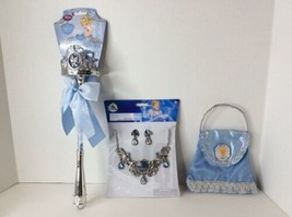 Disney Store Cinderella Light Up Princess Wand Royal Jewelry Set Purse D... - £32.50 GBP