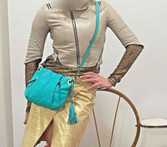 Divine Stunning Quality Turquoise LEATHER Cross Body Bag! OffER IS WELCOME! - $328.03