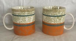 Starbucks Coffee Cup Zen Leaves Gold Orange Teal Cup 2008 Collectible Mu... - $32.99