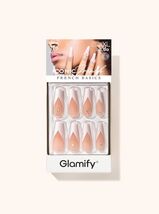 ABNY ICONIC FRENCH GLAMIFY 24 PRESS-ON NAILS COFFIN X-LONG #NTIF16 - $4.99